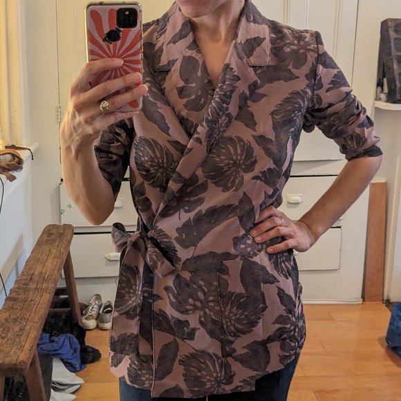 J.Crew Collection - Pink and Black Leaf Print Blazer - Picture 8 of 8